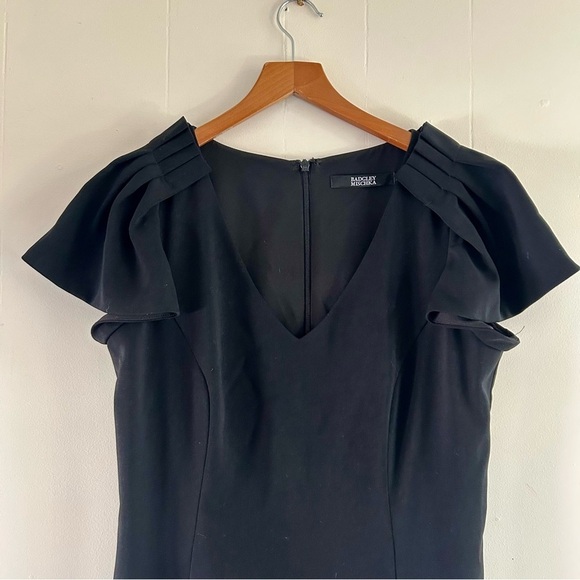 Badgley Mischka Tulip Shoulder Sheath Dress in Black sz‎ 8 - Picture 5 of 6